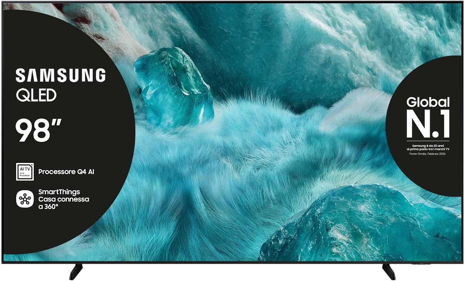 Samsung QLED 4K Vision AI Smart TV 98'' QE98Q7FAAUXZT Q7F, Q4 AI Processor, 100% Volume…