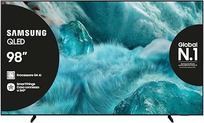 🚨 Samsung Smart TV 98” QE98Q7FAAUXZT Q7F QLED 4K, Q4 AI Processor, Per Cinema e Sport, 100% Volume Colore con Quantum Dot, Motion Xcelerator, OTS Lite & Adaptive Sound, SlimLook Design, Vision AI, 2025