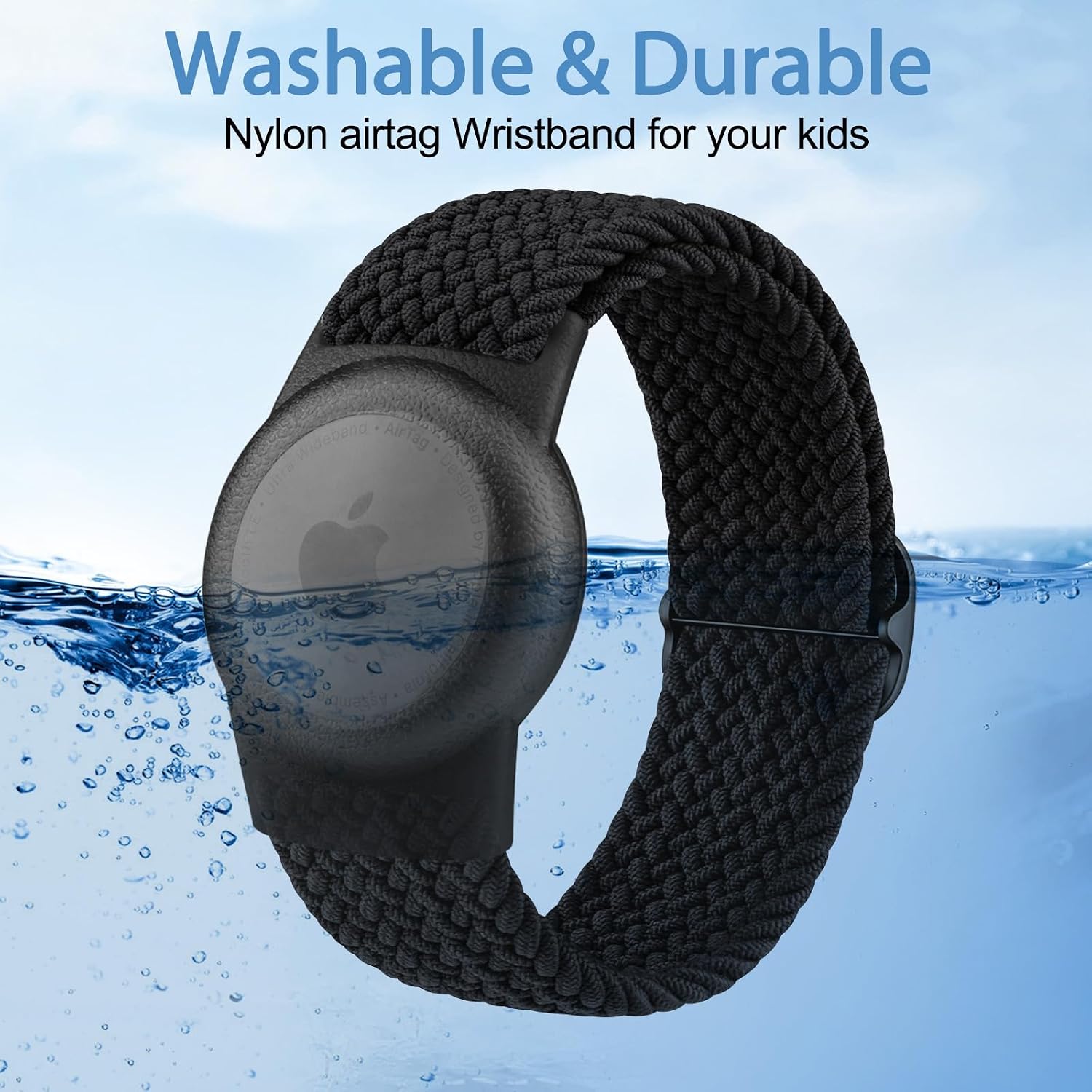 Vanjua Wristband Compatible with Apple AirTag 2nd Gen (2026) & 1st Holder for Kids, Protective Case for Air Tag GPS Tracker Holder with Adjustable Nylon Bracelet Watch Band for Toddler Child