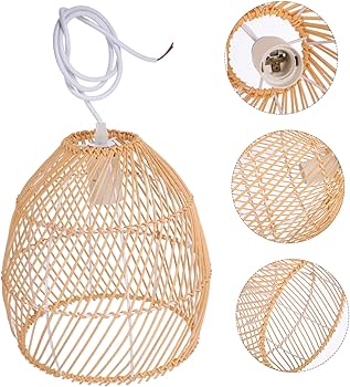 Amazon.co.jp: OATIPHO ラタンランプシェード 金属竹素材 明るさ調整