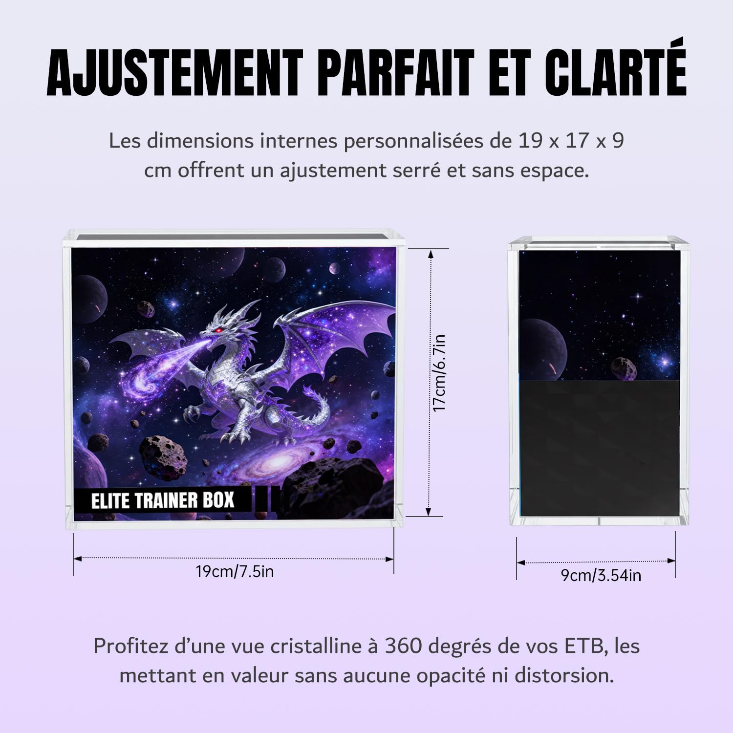 Mcbazel Boîte d'Exposition en Acrylique de 5 mm pour Elite Trainer Box, Protection UV, Boîte Protectrice Magnétique ETB, Boîte de Rangement Transparente Compatible avec Les Elite Trainer Boxes PKMN