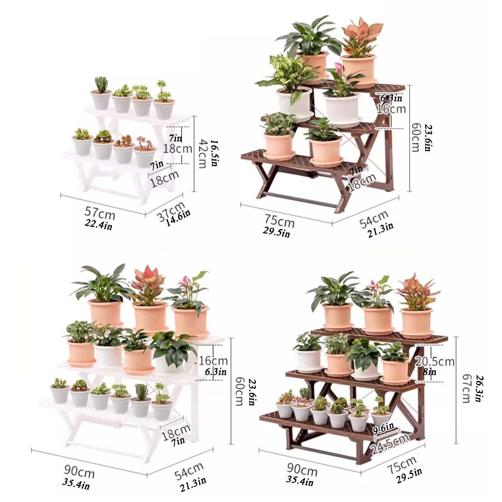 Échelle polyvalente résistante aux intempéries pour plantes - Étagère en plastique pour balcon et salon - Pour intérieur et extérieur