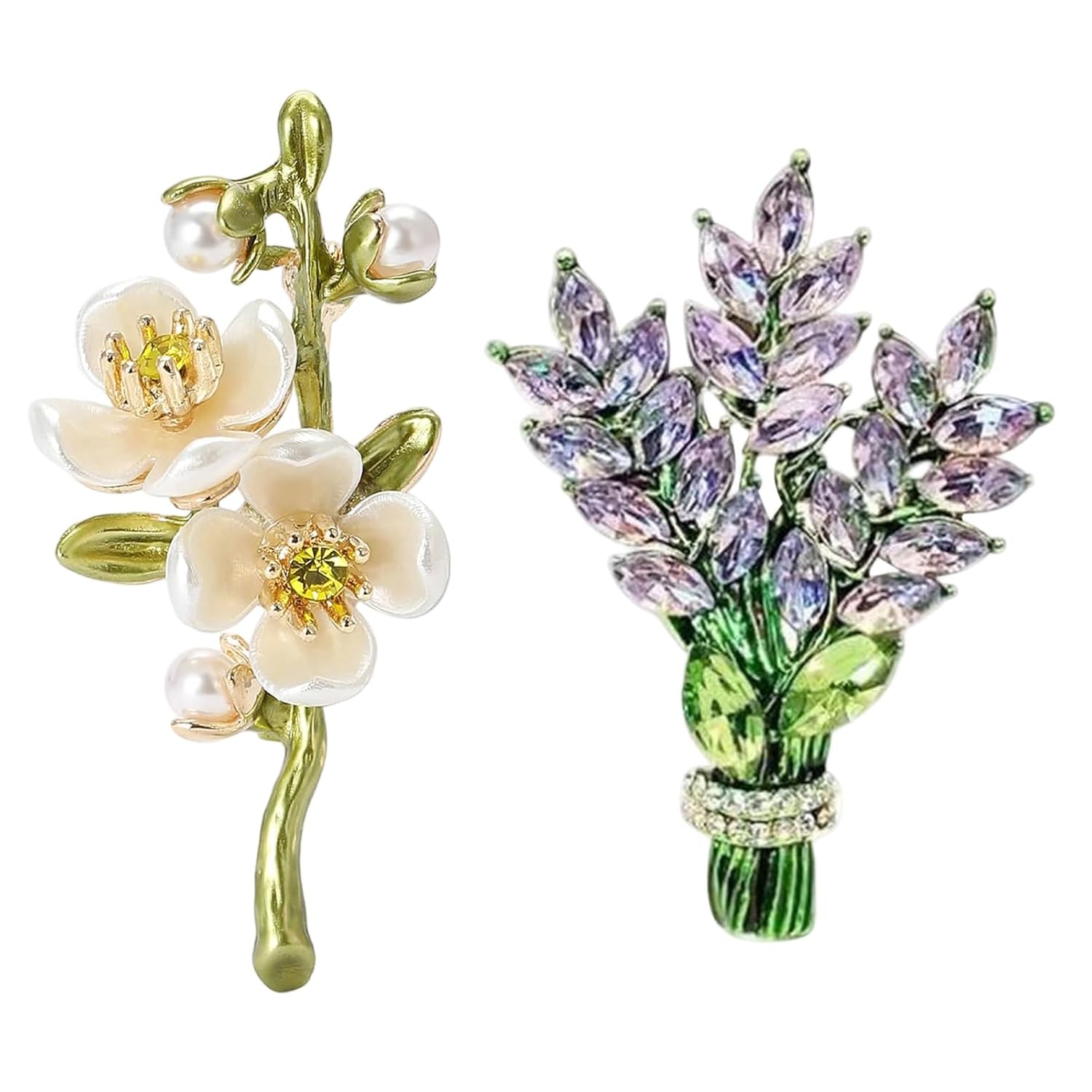 2pcs Brooch Pin For Women Lavender Flower Brooch Pins Crystal Rhinestone Glass Bouquet Brooch Lapel Brooches Jewelry Gift Accessories For Women 2pcs Brooch Pin For Women Lavender Flower Brooch Pins Crystal Rhinestone Glass Bouquet Brooch Lapel Brooches Jewelry Gift Accessories For Women