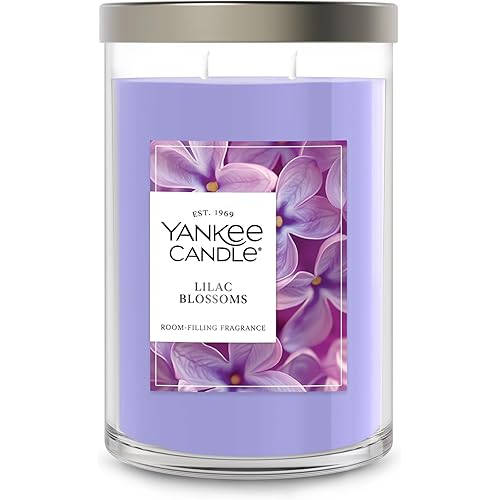 Yankee Candle Large Tumbler Scented Candle with up to 80 Hour Burn Time, Premium Plant Wax Blend for Consistent Burn, 20 oz Tumbler Candle with Room Filling Fragrance, Lilac Blossoms