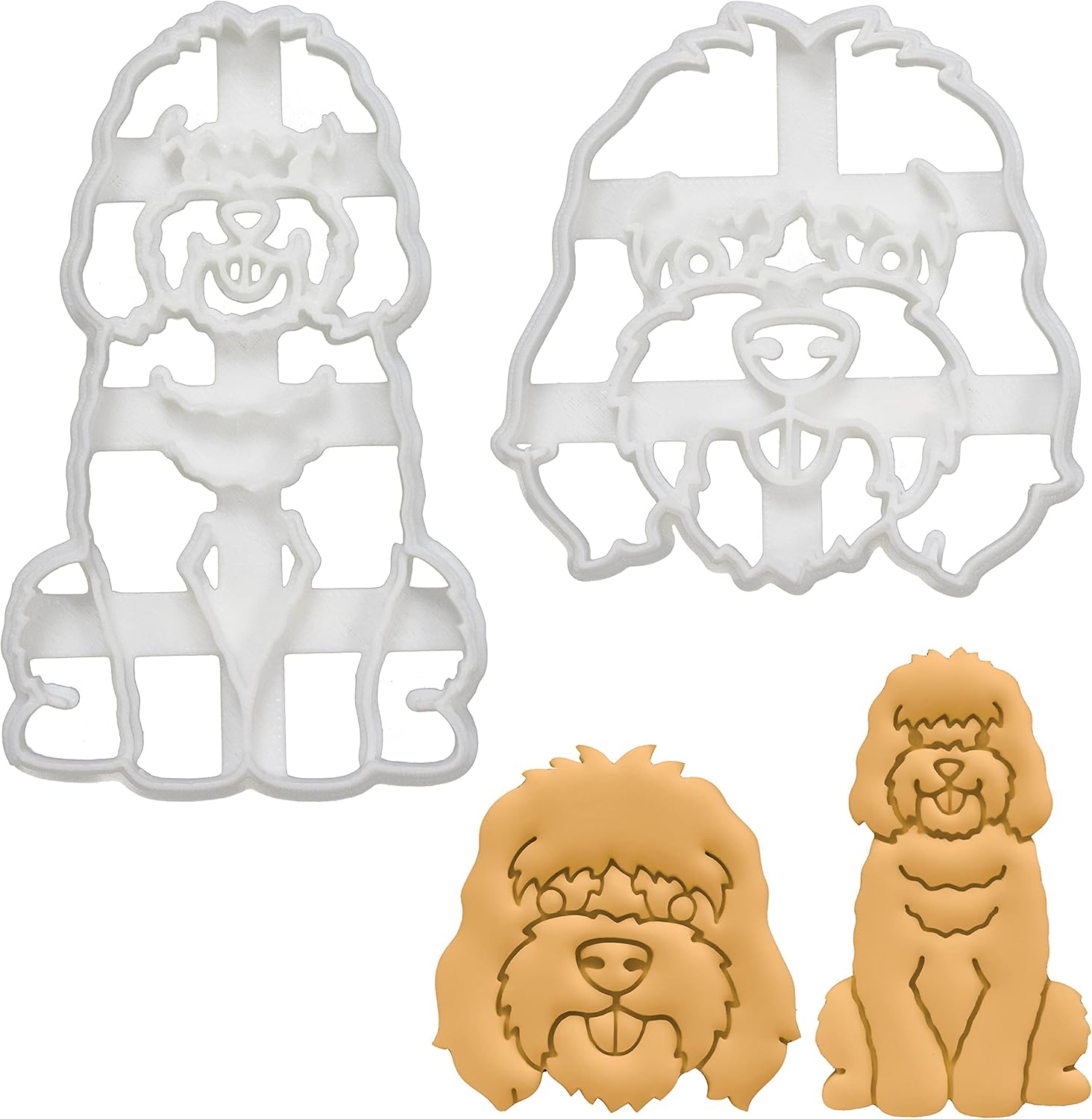 Set of 2 Cockapoo cookie cutters (Designs: Face & Body), 2 pieces - Bakerlogy