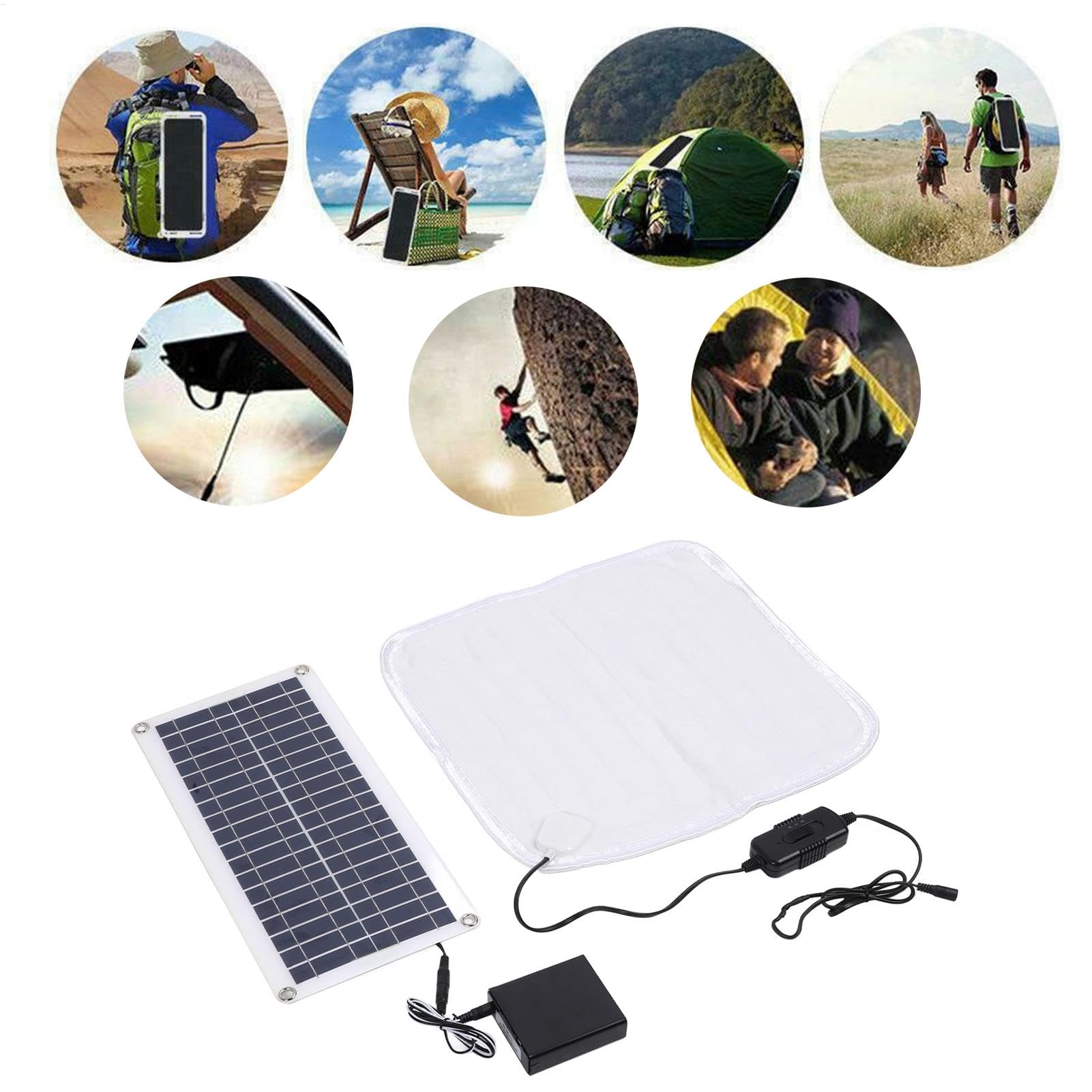 Solarbetriebene Haustier-Heizmatte - 100W beheizbares Katzenbett | Verstellbares Wärmekissen Für Haustiere, Wasserdichtes Heizkissen Für