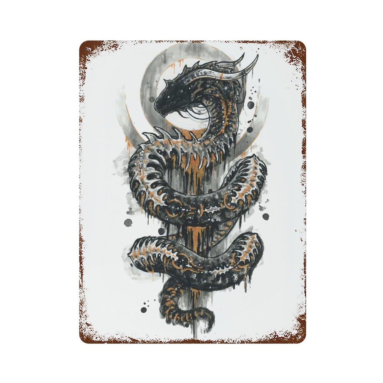 Rusty Metal Tin Sign with Ahi Design 15.7"x11.8", for Farmhouse, Kitchen And Entryway Decor, Classic Wall Plaque