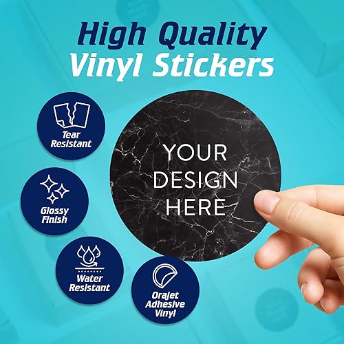 Vista 46 de DayStar Custom Signs & Design - 100 adhesivos de vinilo personalizables, con texto, imagen, diseño y logotipo; adhesivos para logotipo de embalaje