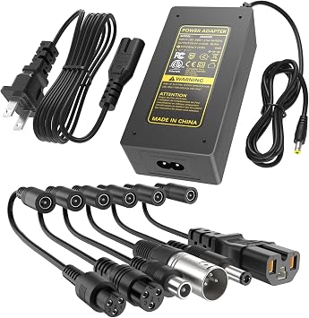 ETL Certified 29.4V 2A Electric Scooter Charger, 7-in-1 Universal Replacement Charger for 24V / 25V 7S Lithium Battery, Compatible with Razor Gotrax Xiaomi Jetson Ninebot Hoverboard & E-Bike