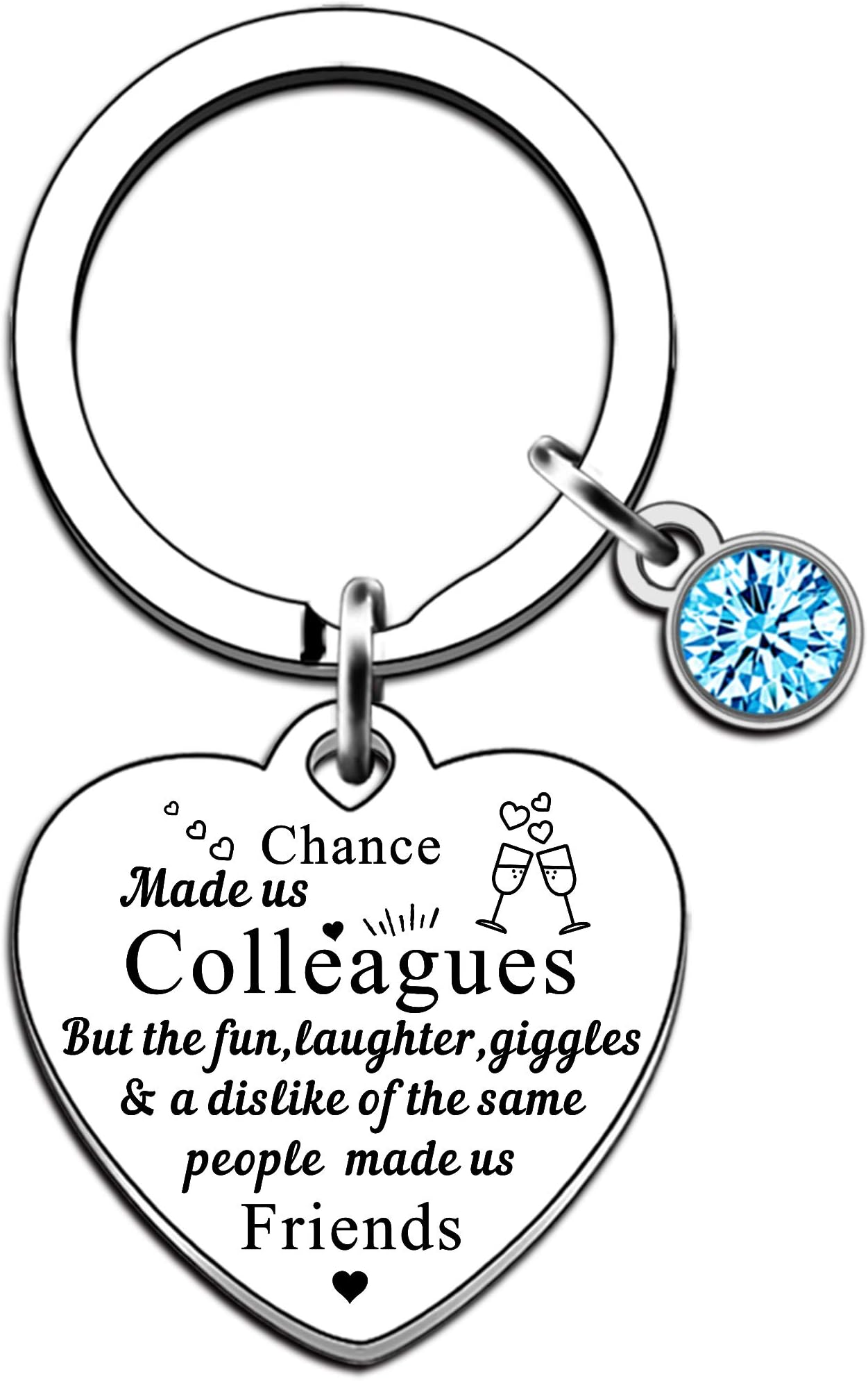 SMARGO Chance Made Us Colleagues Best Coworker BFF Gift Perfect For Work Bestie Friend Leaving or Going Away Present for Women, Silver, Onesize