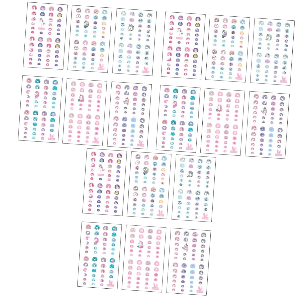 FRCOLOR 30fogli Adesivi Per Unghie Tema Unicorno Adesivi Cartoon Autoadesivi Per Nail Art Per Ragazzo Ragazza Motivi Casual