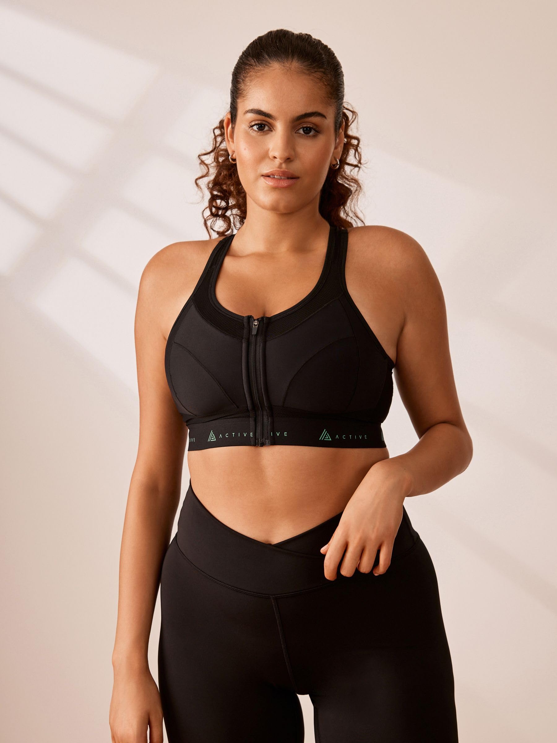 NEXT Mujeres Sujetador Deportivo de Muy Alto Impacto con Cremallera Frontal y diseño de Secado rápido DD+
