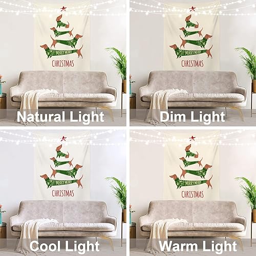 Miniatura 6 de Shrahala Tapiz verde de Navidad para pared, bonito tapiz grande para colgar en la pared, de fibra de poliéster, dobladillo blanco alrededor para