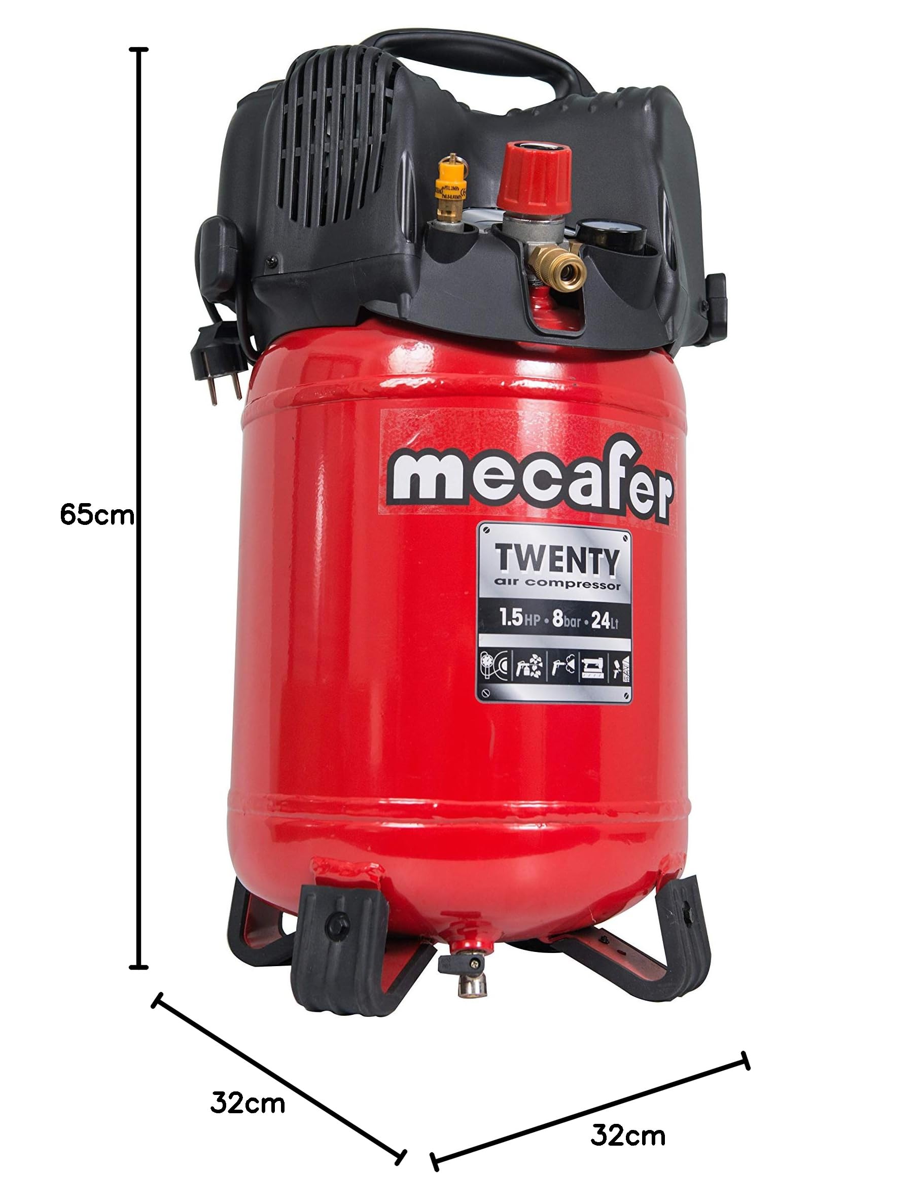 Mecafer Compresseur 24l 1,5hp Twenty
