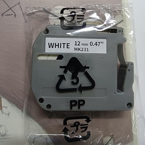 Miniatura 9 de M-K231s Compatible con Brother M Tape 0.472 in 0.47'' Blanco MK-231 M-231 P Touch M Cinta para rotuladora Brother PT-M95 PT70BM PT-65 PPT-45 PT-90