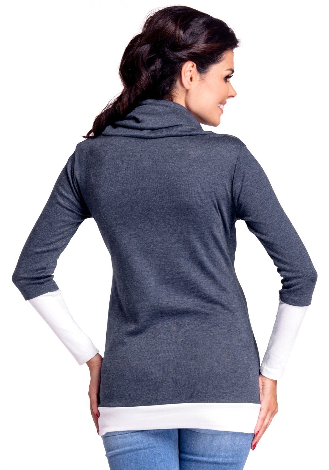 Zeta Ville Donna Felpa Premaman Allattamento Cotone Top 348