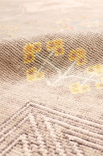 Miniatura 4 de Pasargad Home Colección Azerbaiyán anudada a mano camelcamello 100% lana geométrica Azerbaiyán alfombra de área 10' 1'' X 13' 8''