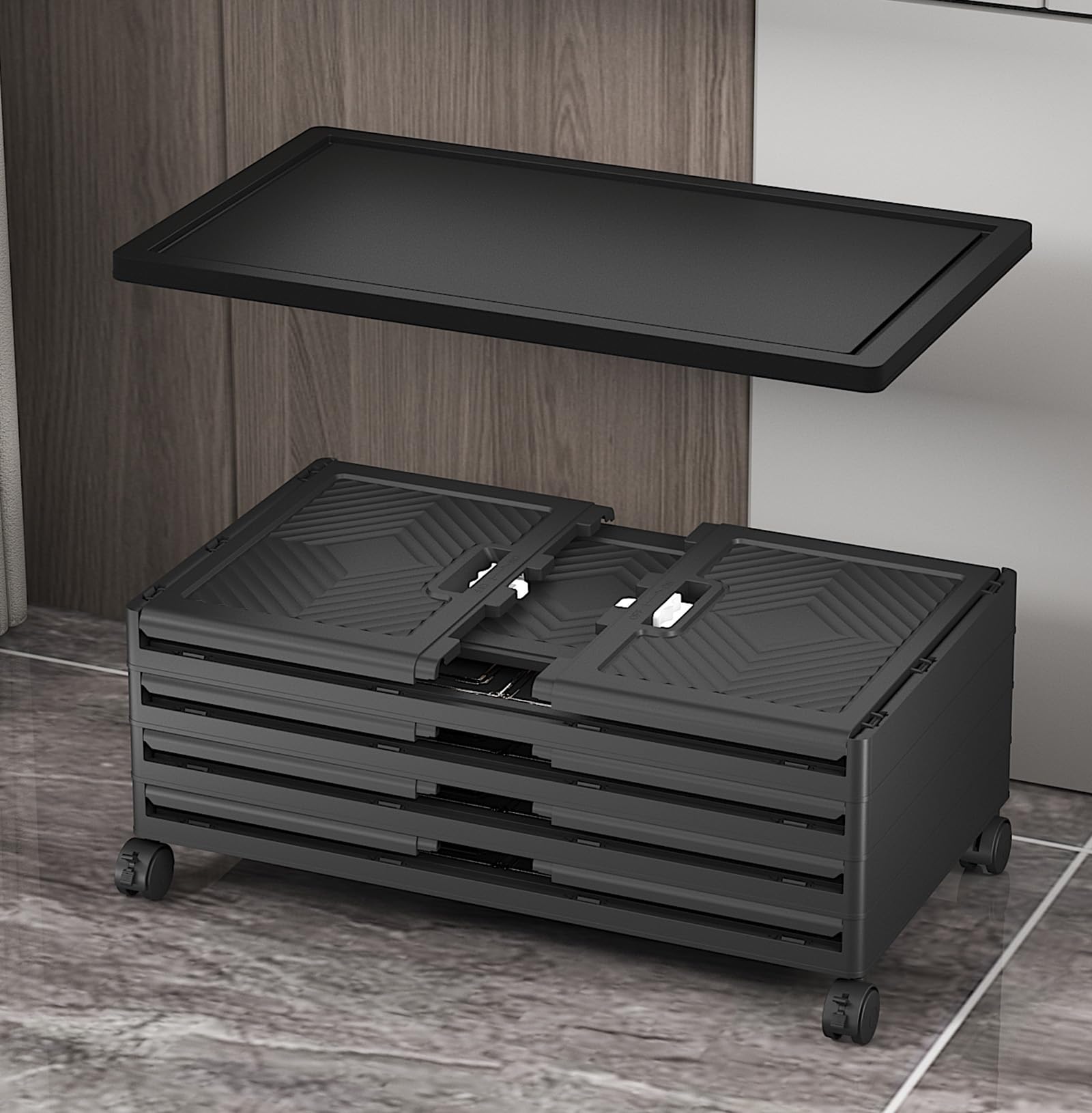 UAMFURI Additional Extra Large Lids for UAMFURI 175/180QT storage bins,2-pcs Lids only（29.5''W*19.7''D） (Black-2pcs, 175/180QT)