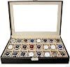 Watch Box 24 Slot, PU Leather watch cases for men, Women, Watch Display Case with Removable Pillows for Watches, Jewelry