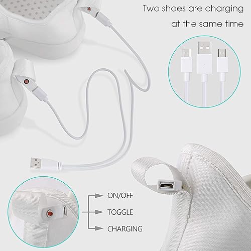 Miniatura 7 de PYYIQI Zapatos de fibra óptica LED con luz para mujeres y hombres, tenis luminosos intermitentes para festivales, Navidad, Halloween, fiesta de Año