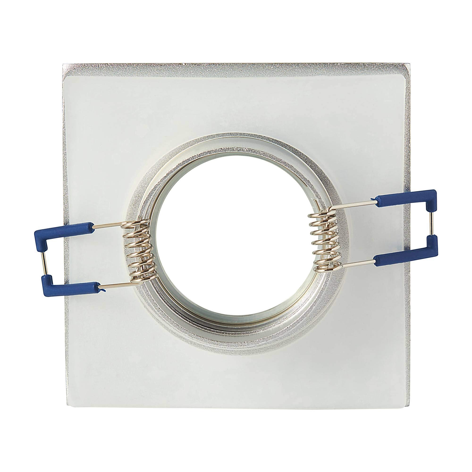 6x LED Einbaustrahler Set eckig Edelstahl gebürstet 5 Watt warmweiß IP44 flach - 230V Einbau-spot dimmbar für Bad - Deckenleuchte 60-70mm Bohrloch Decken-Strahler Feuchtraum Dusche