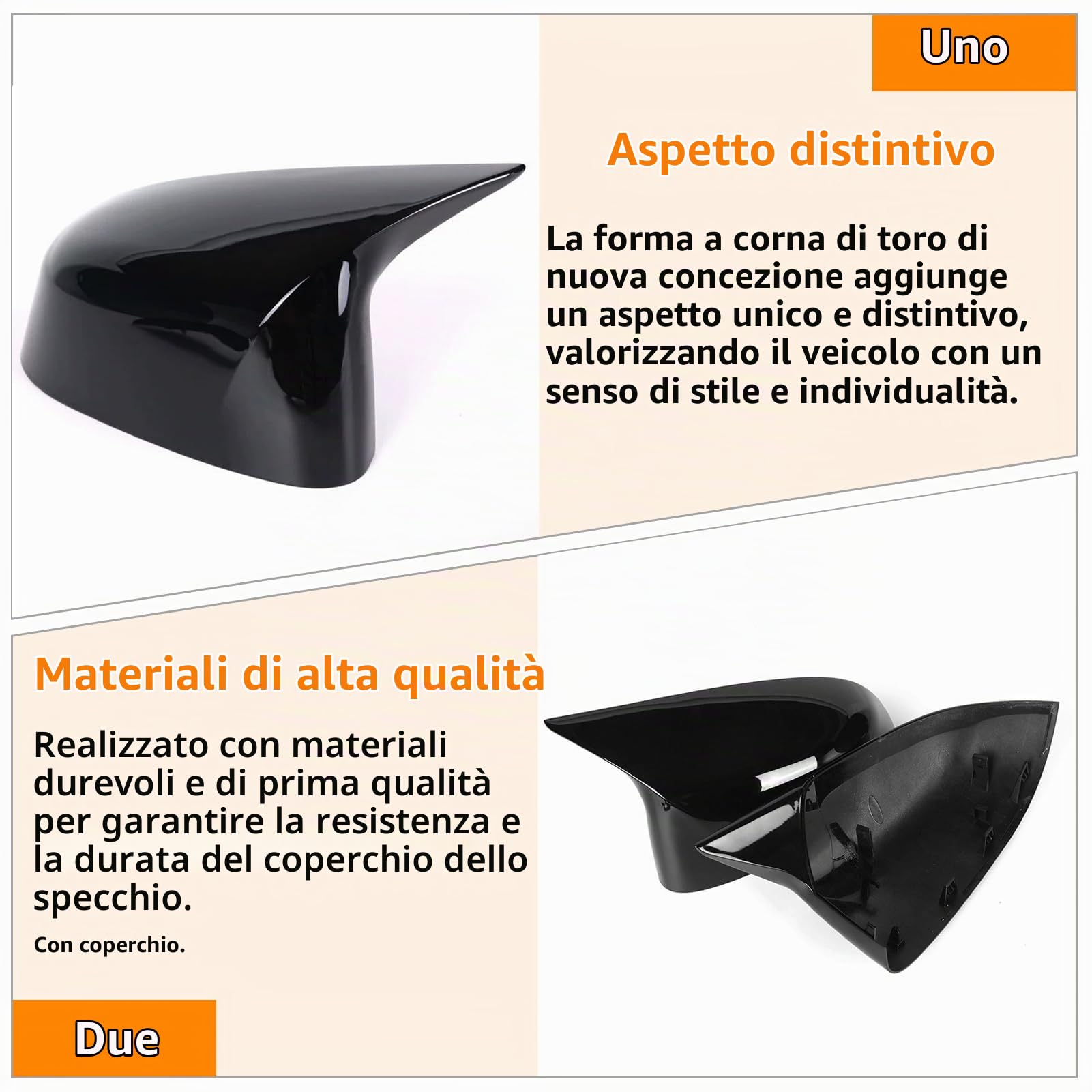 ‎Altsbaos Compatibile con Calotte Ricambio Specchietti Esterni bmw X3 G01/X4 G02/X5 G05/X7 G07 2019-2024,X6 G06 2020-2024 Copri Specchietti X3 X4 X5 X6 X7 Sinistra + Destra (Nero Brillante)
