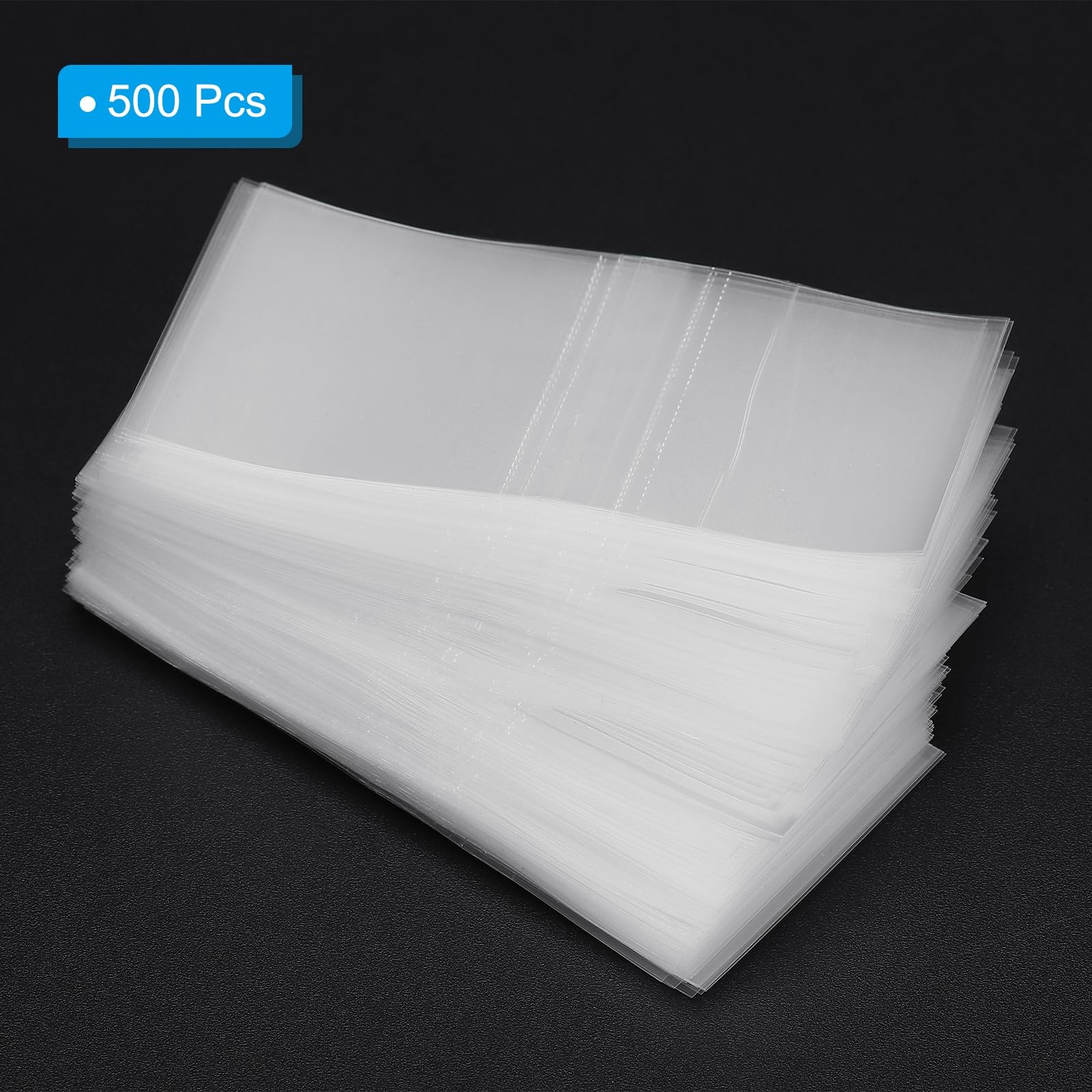PATIKIL 69x35mm Fascette Termorestringenti Perforate in PVC, 500pz Pellicola termoretraibile per Bottiglie Barattoli Lattine Scatole Adatte per Diametro Tappo 1,54 a 1,65", Trasparenti