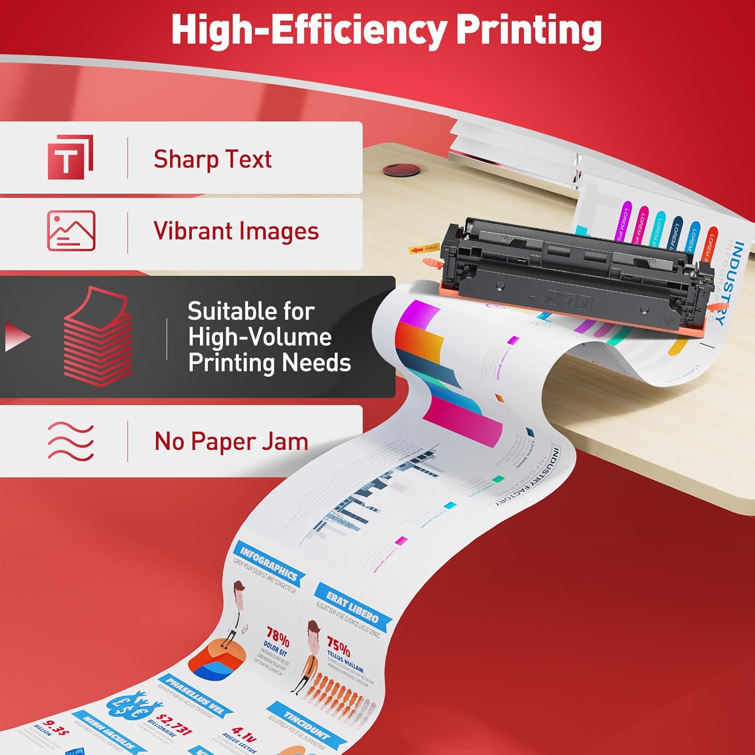 069H Toner Cartridges Set MF753Cdw Compatible with Canon 069H 069 Toner Cartridge Replacement for Canon imageCLASS MF753Cdw MF751Cdw LBP674Cdw LBP673Cdw LBP674Cx MF752Cdw MF756Cx Printer, 4 Pack - Image 4
