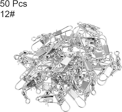 Miniatura 3 de PATIKIL Barril giratorio de pesca con broche de entrelazado, 50 piezas de 101 libras de acero al carbono sólido para pesca de agua salada en agua