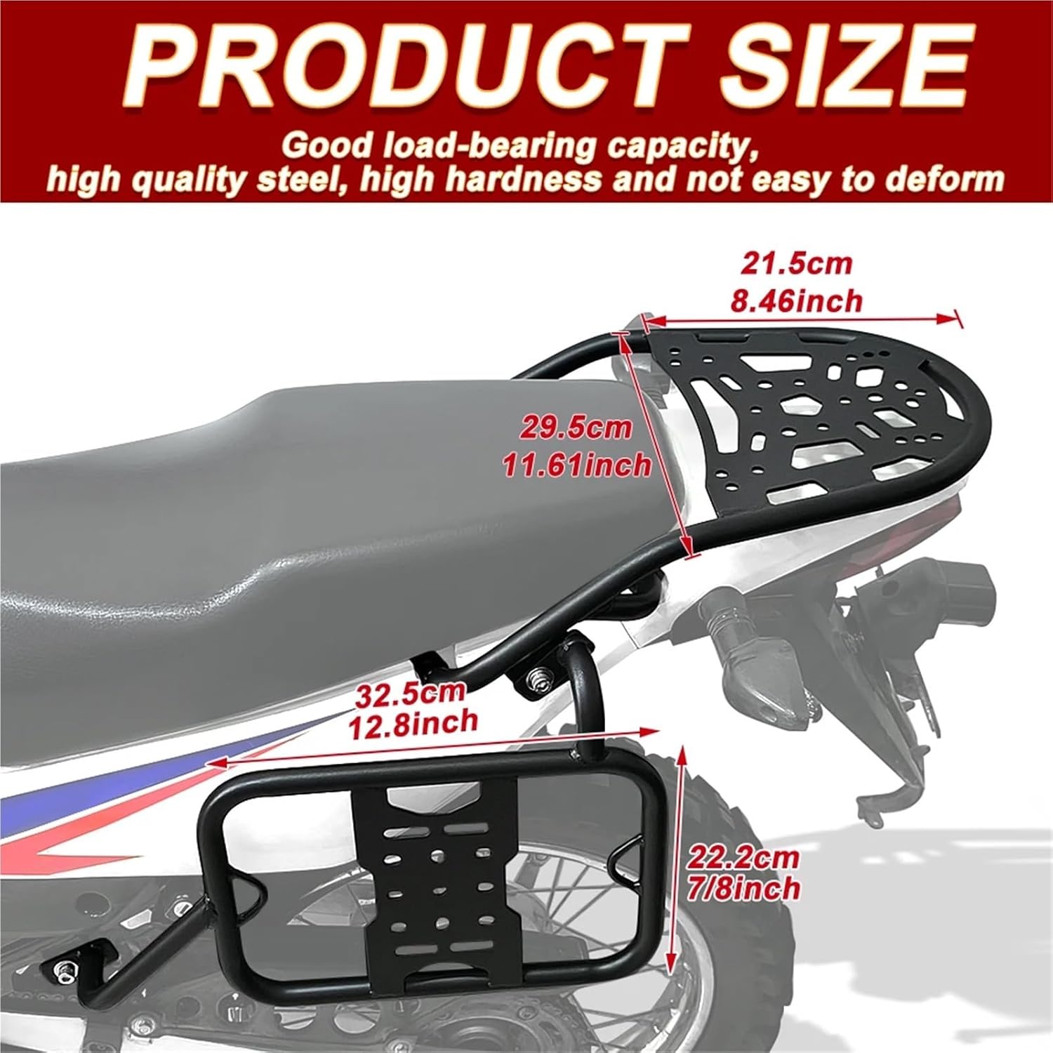 Replacement Motorcycle Rear Luggage Rack for Honda XR150L XR 150 L 2014-2024 Trunk Top Case Side Panniers Bracket Saddlebag Support Racks