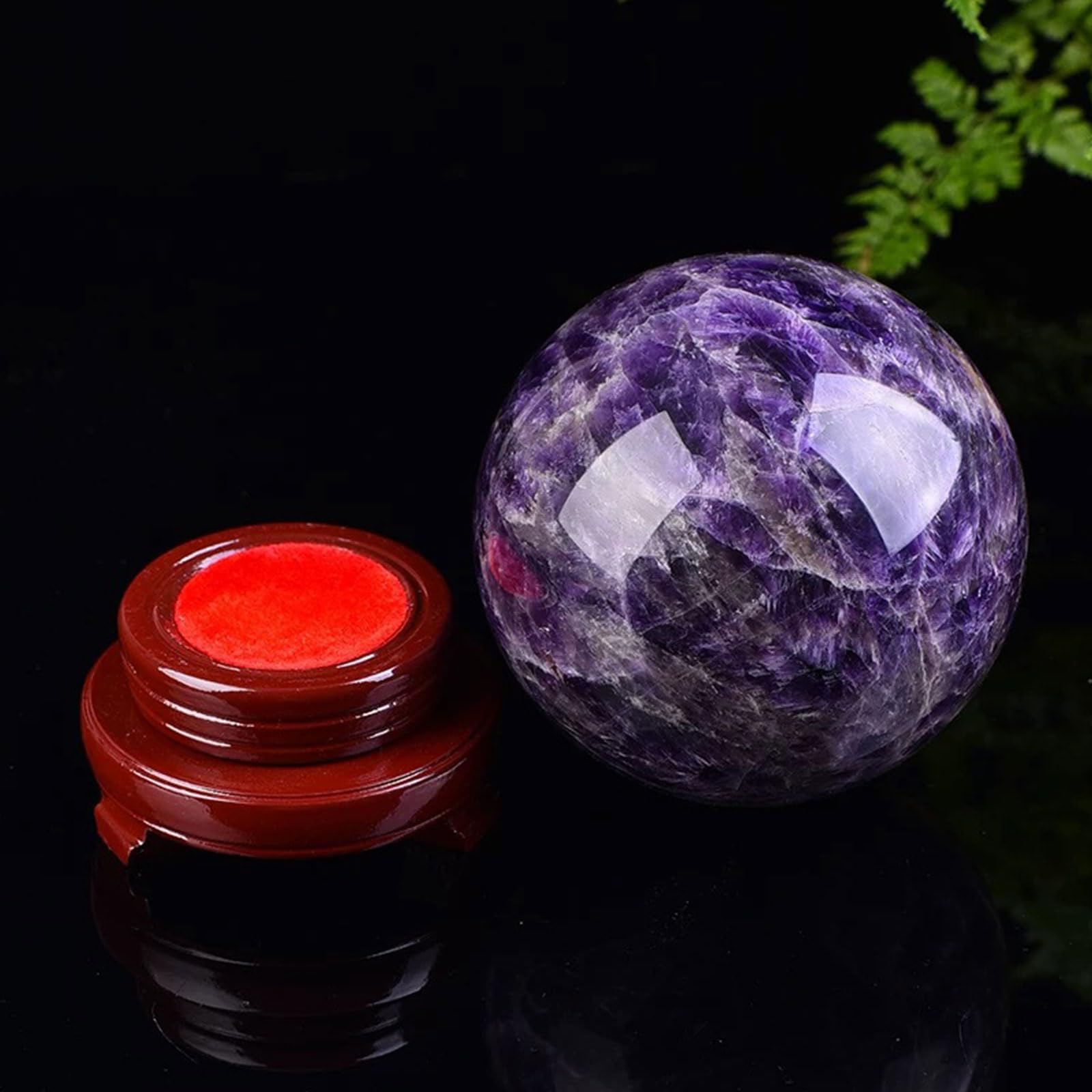Kula kryształowa z fluorytu, Dream Ametystowa kryształowa kula ze stojakiem - wystrój pokoju, uzdrawianie kryształami, materiały do ​​czarów(3.1in(8cm))