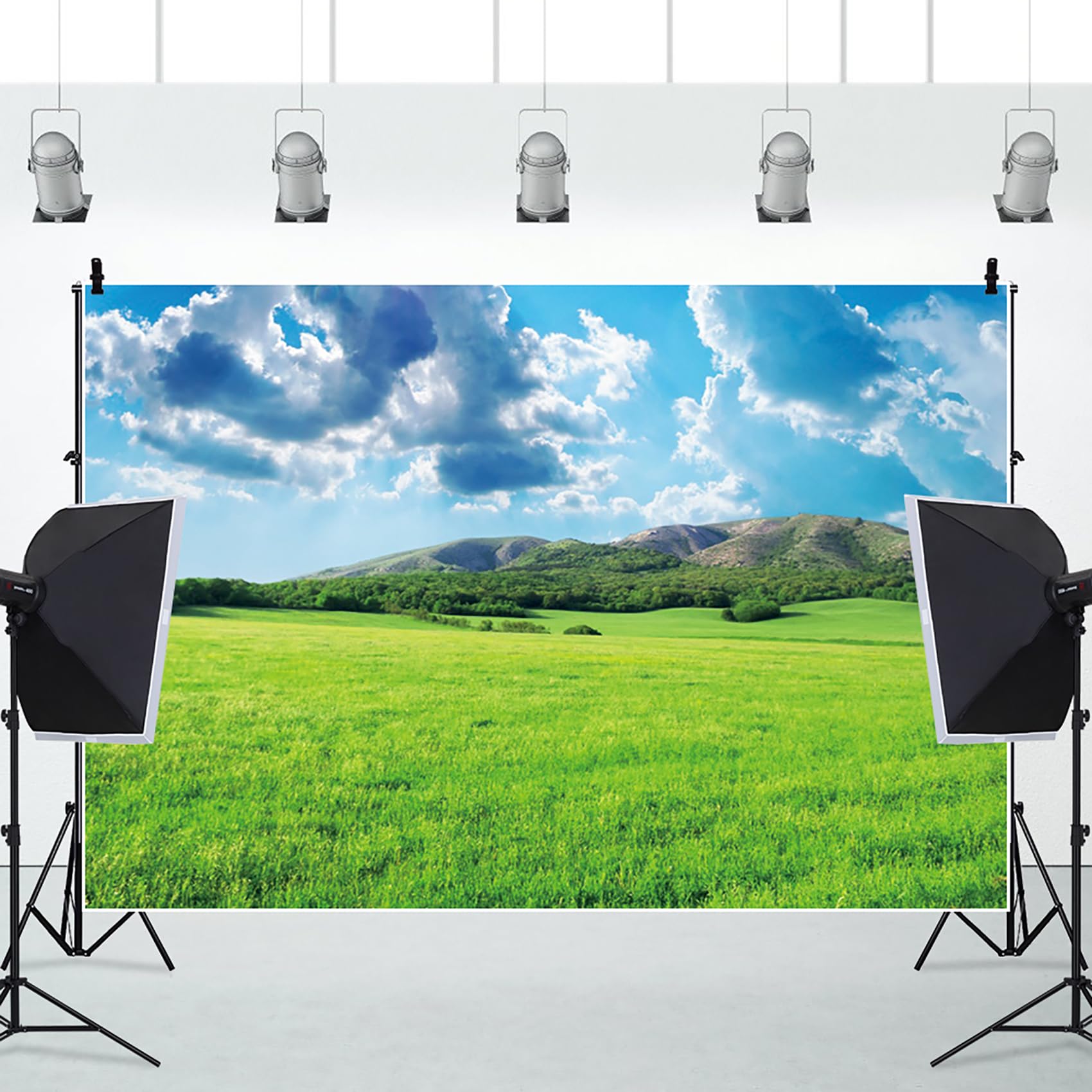 Grass Backdrop CORFOTO 8x6ft Green Grass Field Backdrop - Spring Sky ...