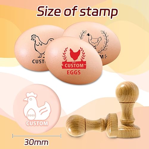Miniatura 5 de Sellos de huevos personalizados para huevos frescos, sello personalizado de huevo de pato de pollo con diseños únicos, nombre personalizado, fecha