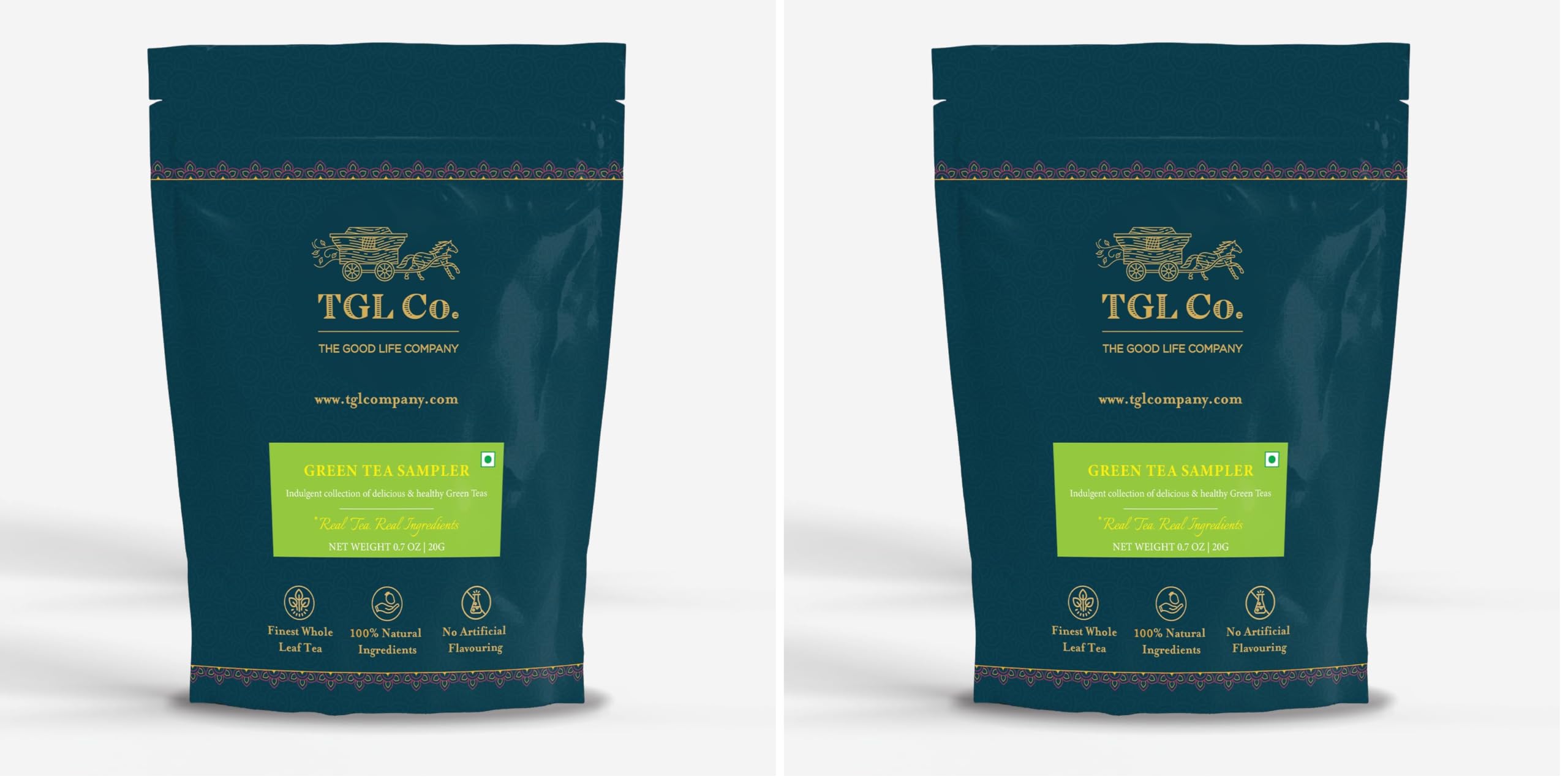 [BRSRYZAOOVYR6ADV] TGL Co. Green Tea Sampler Box (10 Assorted Tea Bags) | Immunity & Digestion Boost | Supports Heart & Brain Health | Antioxidant-Rich | Refreshing Wellness Tea (Pack of 2)