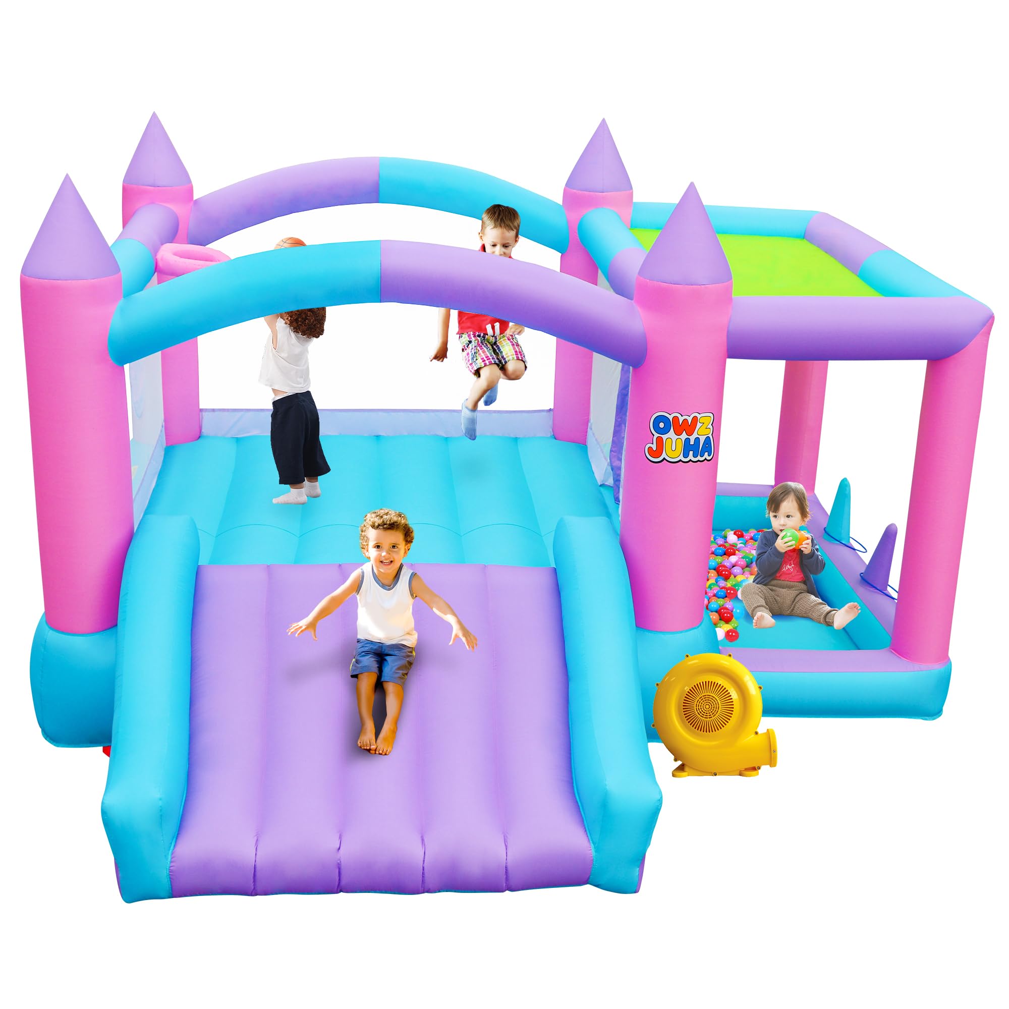 Amazon.com: 7 in 1 Inflatable Bounce House with Slide, Jumping