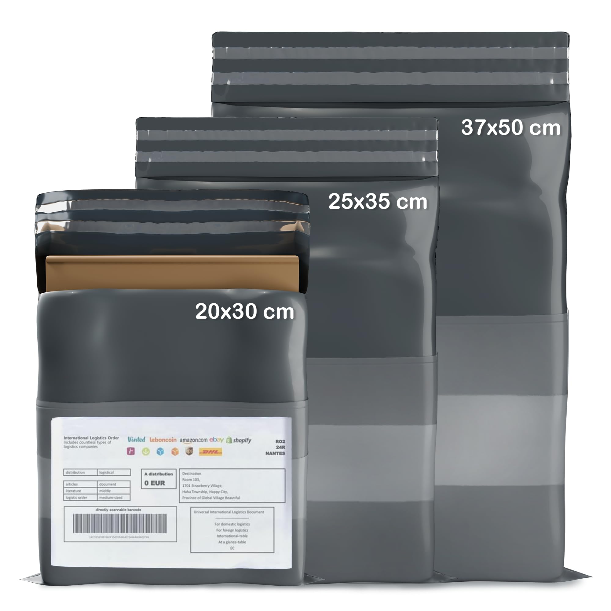 UGIX Buste per Spedizioni Vinted - Sacchetti Spedizione Opaqui Auto-adesivi, Pacchi per Spedizioni Vinted Vestiti, Scarpe,Libr i- Resistenti all'Acqua e Strappi - 30Pcs-3 Misure