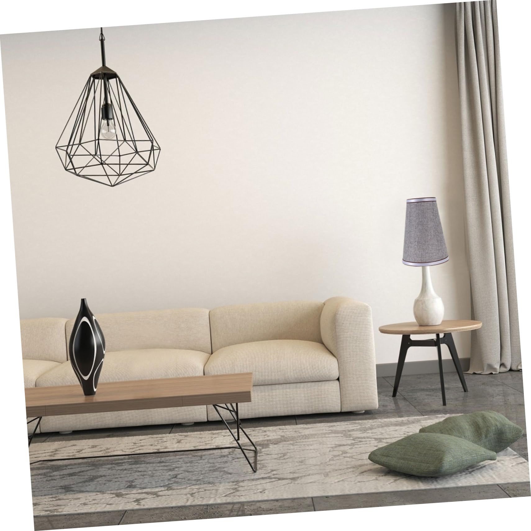 Lot De 2 Abat-jours En Lin Carrés - Pour Lampe De Table, Salon, Chambre, Bureau, Lumière Douce, Montage Facile - 6