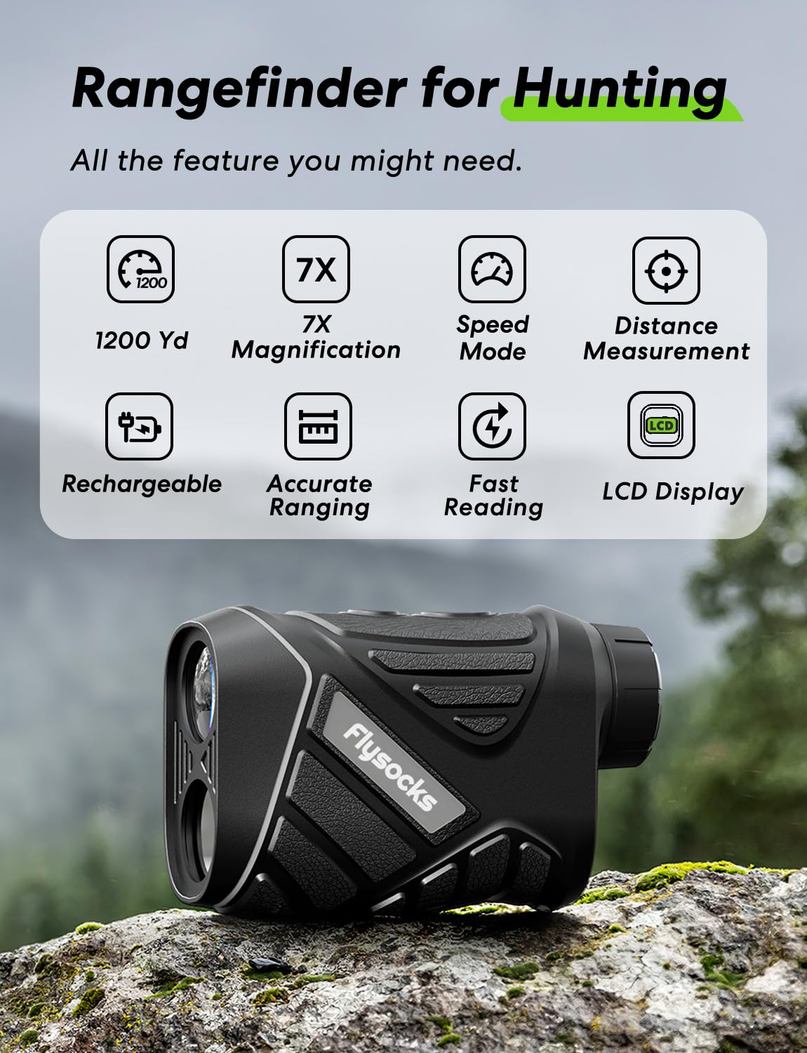 Amazon.co.jp: Flysocks Range Finder for Hunter, 2000Y Hunting