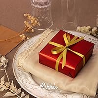 Vista 2 de Ribbli - Cinta de satén dorada de doble cara, 1/4 pulgadas x 50 yardas, cinta dorada para ramo de lazos, envoltura de regalos, decoración de boda