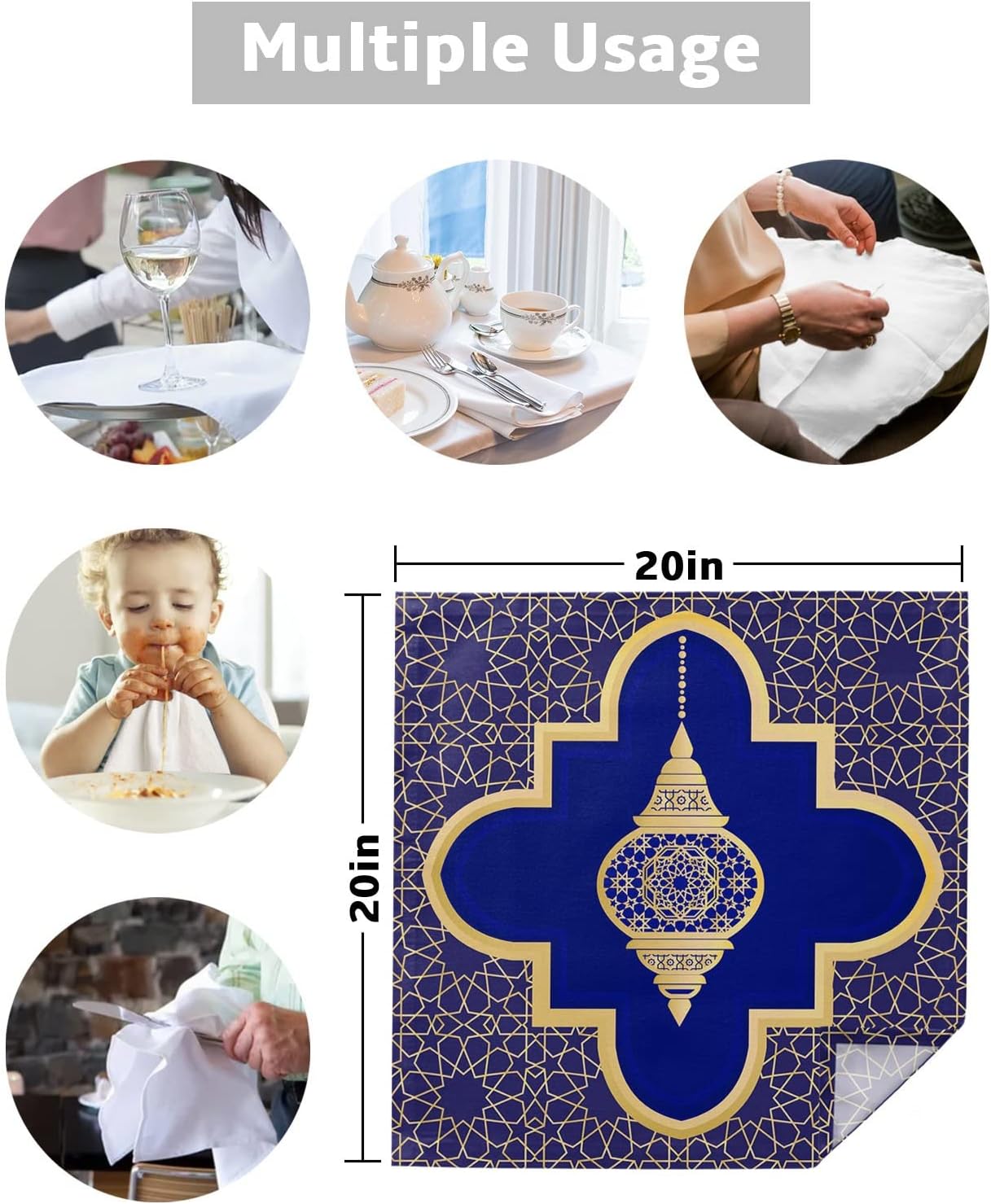Geometric Figures Table Napkin Cloth Set Wedding Party Handkerchief Restaurant Supplies Christmas Napkins(8pcs)
