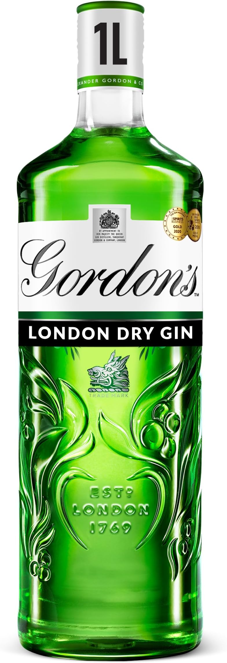 Gordonโs Special Dry London Gin | 37.5% vol | 1L | Award-Winning | Triple-Distilled London Dry Gin | Clean Juniper-Dominant Taste | Handpicked Gin Botanicals