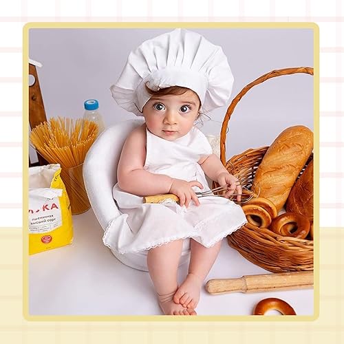 Miniatura 17 de KHC-KHF Traje de chef para recién nacido, disfraz de chef para bebé, disfraz de chef para niños, disfraz de cosplay para niños y niñas 7-18 meses