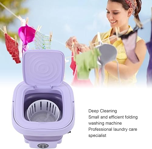 Miniatura 2 de Lavadora portátil, mini lavadora plegable de 8 L, pequeña mini lavadora con centrifugado suave para ropa de bebé, ropa interior o artículos