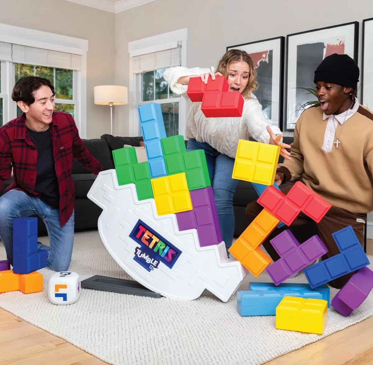 DEZYN Tetris XL 6ft Tumble Game, Giant Outdoor Tilting Tower Puzzle with Oversized Tetrimino Blocks, All Weather Durable Material, Fun for Family, Parties & Game Nights