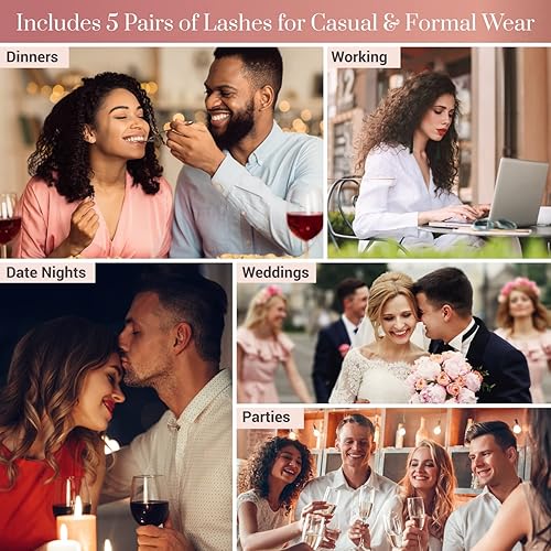 Miniatura 3 de GLAMOURSPARKLES CO. Pestañas magnéticas naturales, 5 pares