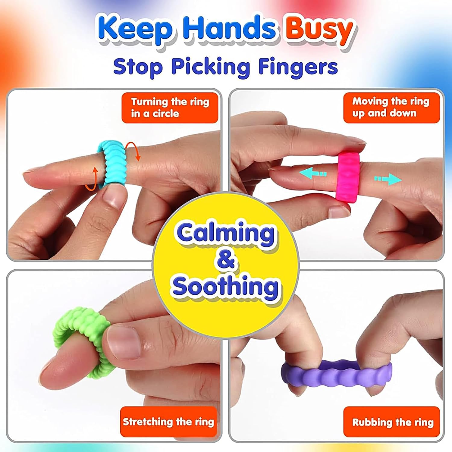 Sensory Fidget Toys for Kids Adults: 12 Pack Textured Silicone Worry Stones for Anxiety Relief, Sensory Stress Toy for Autism Kids Calming, Quiet Small Fidgets for Classroom Easter Gift