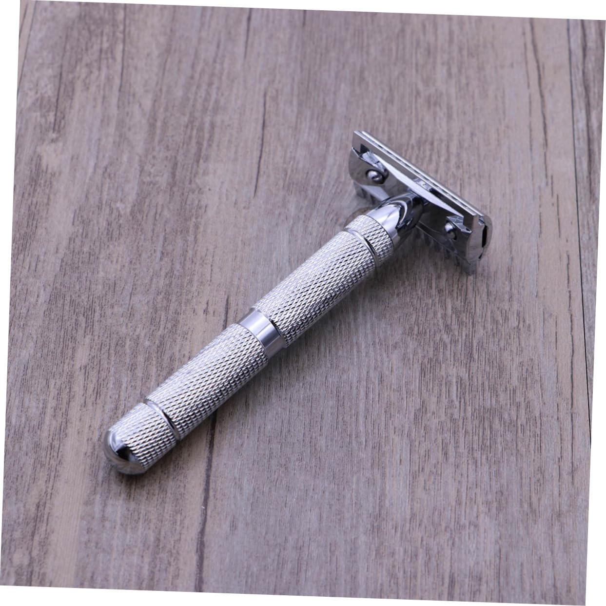 Maquinilla De Afeitar De Acero De 3 Piezas Doble Afeitadora De Seguridad Para Hombres Maquinilla De Afeitar Segura Color Plateado