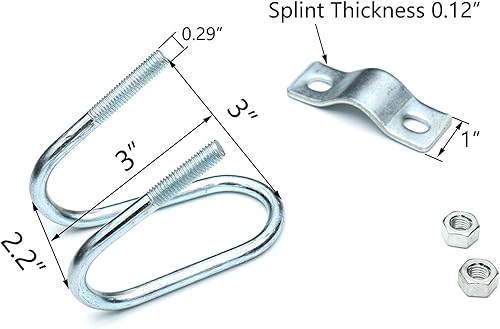 Miniatura 3 de 4 clips de tubo de acero galvanizado, hebilla de tubo cruzado, diámetro máximo del tubo de 1.3 pulgadas, tarjeta de 1.3 pulgadas, tubo de acero de