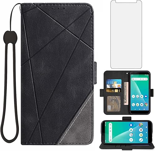 Asuwish Compatible con SCHOK Volt SV55 SV55216 - Funda tipo cartera y protector de pantalla de vidrio templado, funda de piel con tapa para