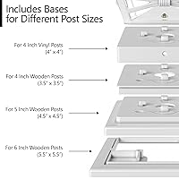 Vista 3 de Davinci Lighting Renaissance Luces Solares para Tapas de Postes Exteriores - Incluye Bases para Postes 4x4 5x5 6x6 - Luz LED Brillante - Blanco